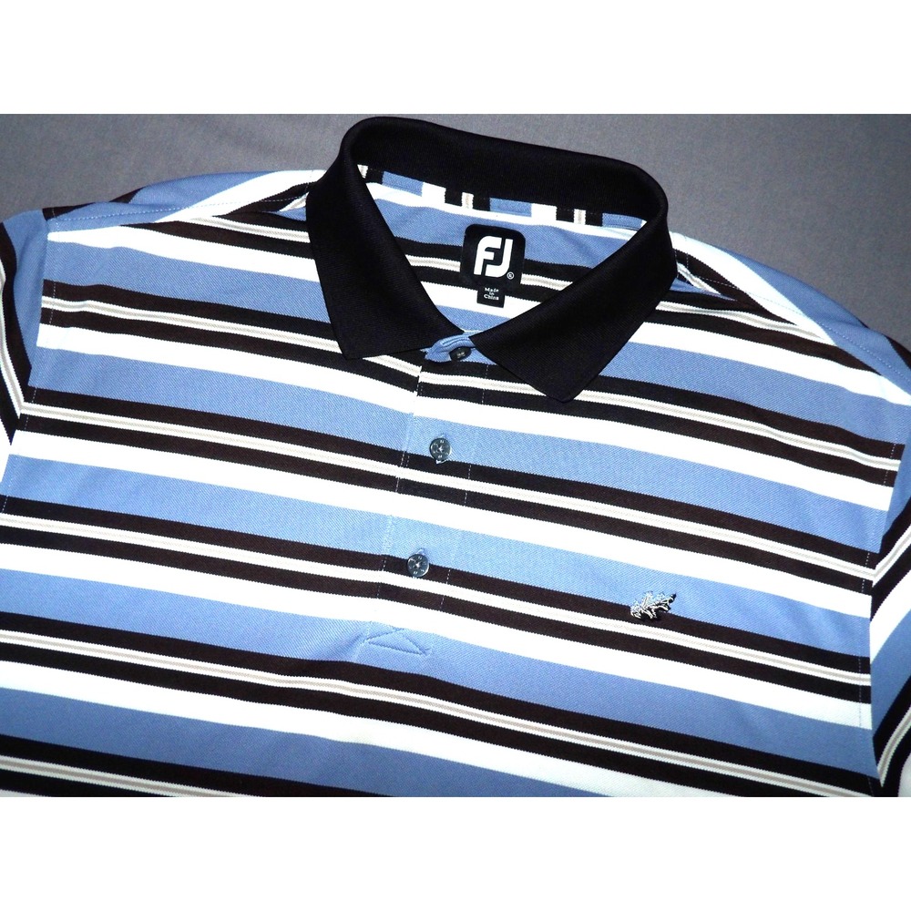FootJoy Short Sleeved Striped Stretch Performance Polo Golf Shirt Men's XL